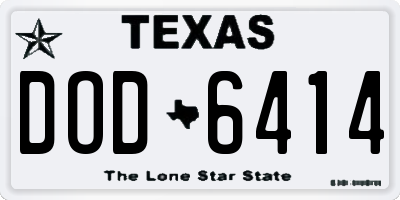 TX license plate DOD6414