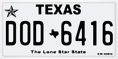 TX license plate DOD6416