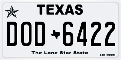TX license plate DOD6422