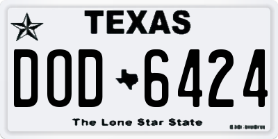 TX license plate DOD6424
