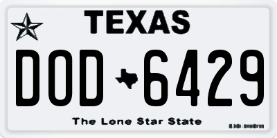 TX license plate DOD6429