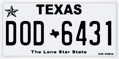 TX license plate DOD6431