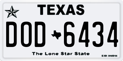 TX license plate DOD6434