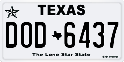 TX license plate DOD6437