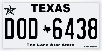 TX license plate DOD6438