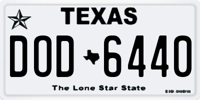TX license plate DOD6440