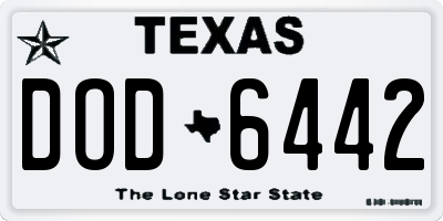 TX license plate DOD6442