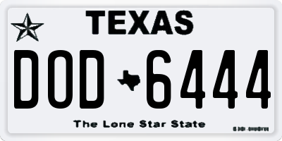 TX license plate DOD6444