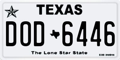 TX license plate DOD6446
