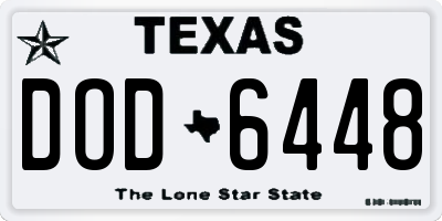 TX license plate DOD6448