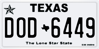 TX license plate DOD6449