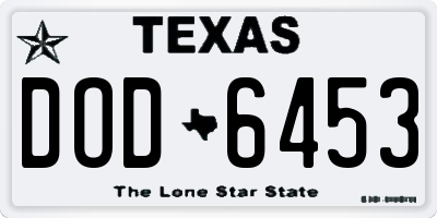 TX license plate DOD6453