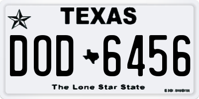 TX license plate DOD6456