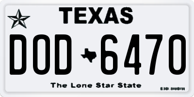 TX license plate DOD6470