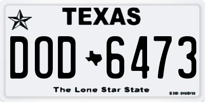 TX license plate DOD6473
