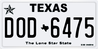 TX license plate DOD6475