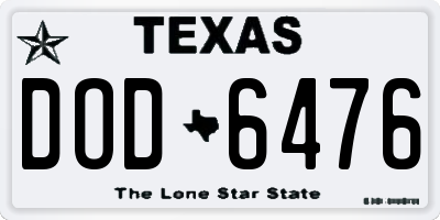 TX license plate DOD6476