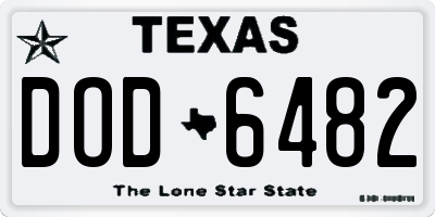TX license plate DOD6482