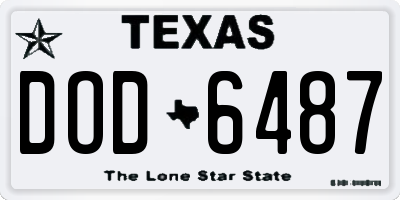 TX license plate DOD6487