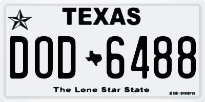 TX license plate DOD6488