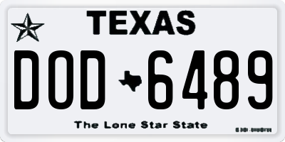 TX license plate DOD6489