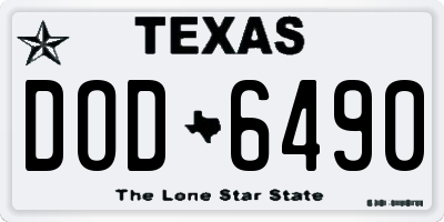 TX license plate DOD6490