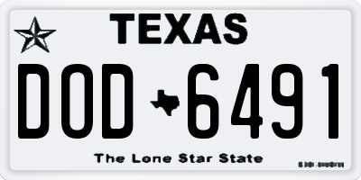 TX license plate DOD6491