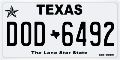 TX license plate DOD6492