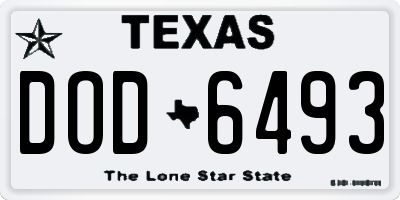 TX license plate DOD6493