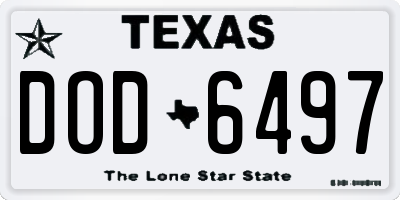 TX license plate DOD6497
