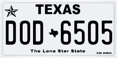 TX license plate DOD6505