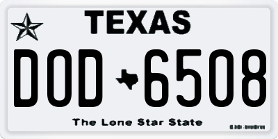 TX license plate DOD6508