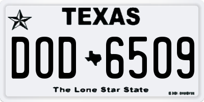 TX license plate DOD6509