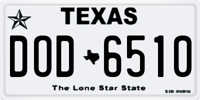 TX license plate DOD6510