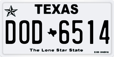 TX license plate DOD6514