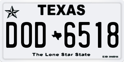 TX license plate DOD6518