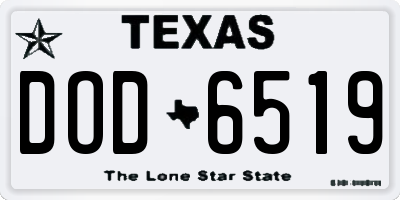 TX license plate DOD6519