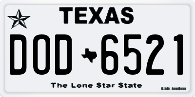 TX license plate DOD6521