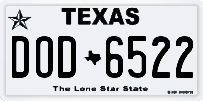 TX license plate DOD6522