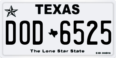 TX license plate DOD6525