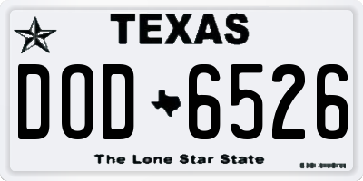 TX license plate DOD6526