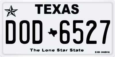 TX license plate DOD6527