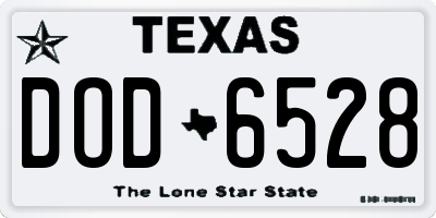 TX license plate DOD6528