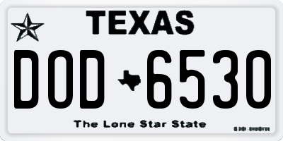 TX license plate DOD6530