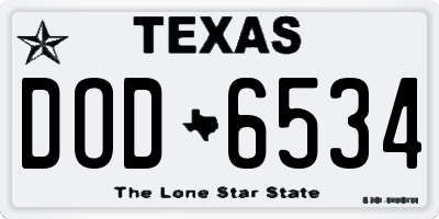 TX license plate DOD6534