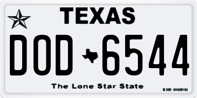 TX license plate DOD6544