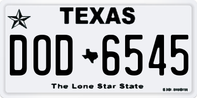 TX license plate DOD6545