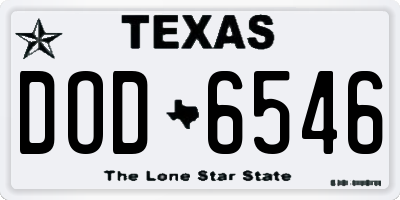 TX license plate DOD6546