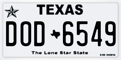 TX license plate DOD6549