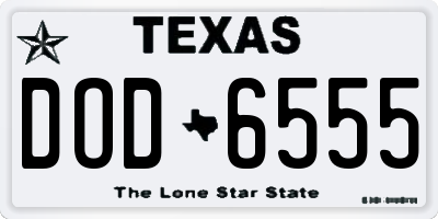 TX license plate DOD6555